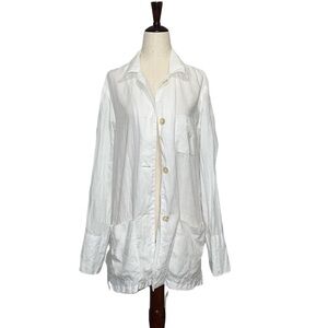 Laura Ralph Lauren White Linen Button Down